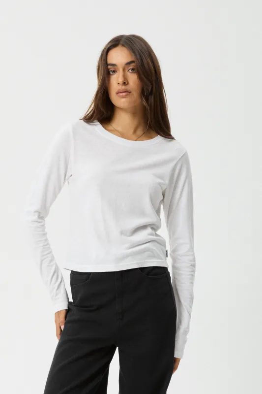 AFENDS Womens Elevate - Long Sleeve Tee - White made by Afends