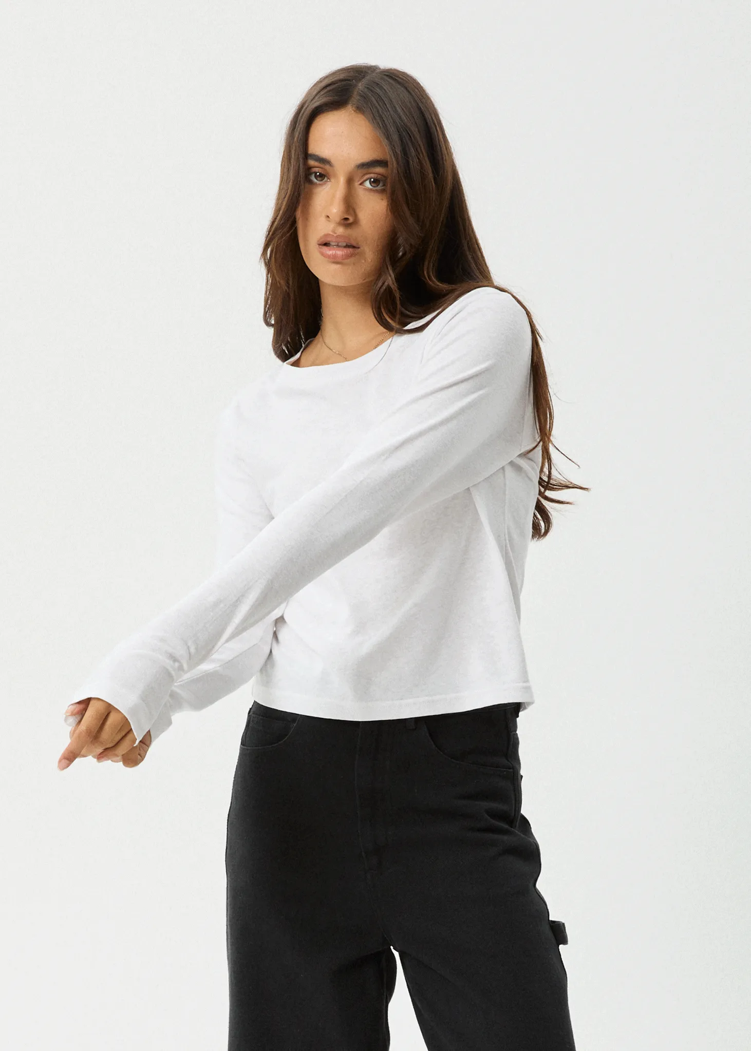 AFENDS Womens Elevate - Long Sleeve Tee - White sold by Afends product image thumbnail 2