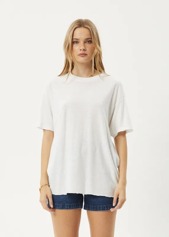 AFENDS Womens Slay - Oversized Tee - White made by Afends