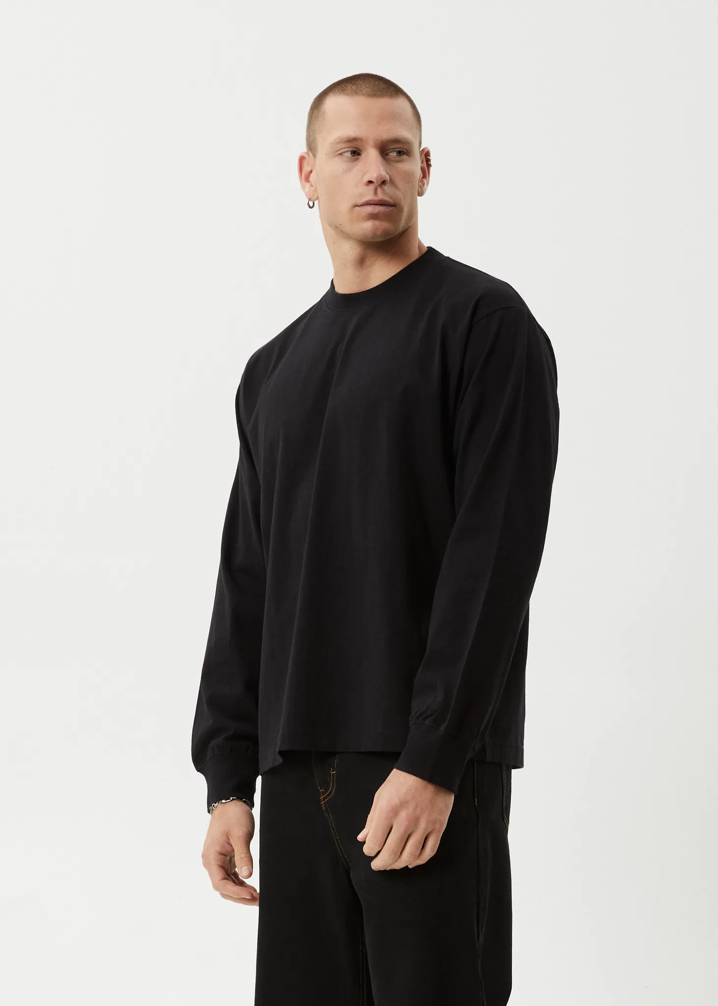 AFENDS Mens Genesis - Boxy Long Sleeve Tee - Black sold by Afends product image thumbnail 3