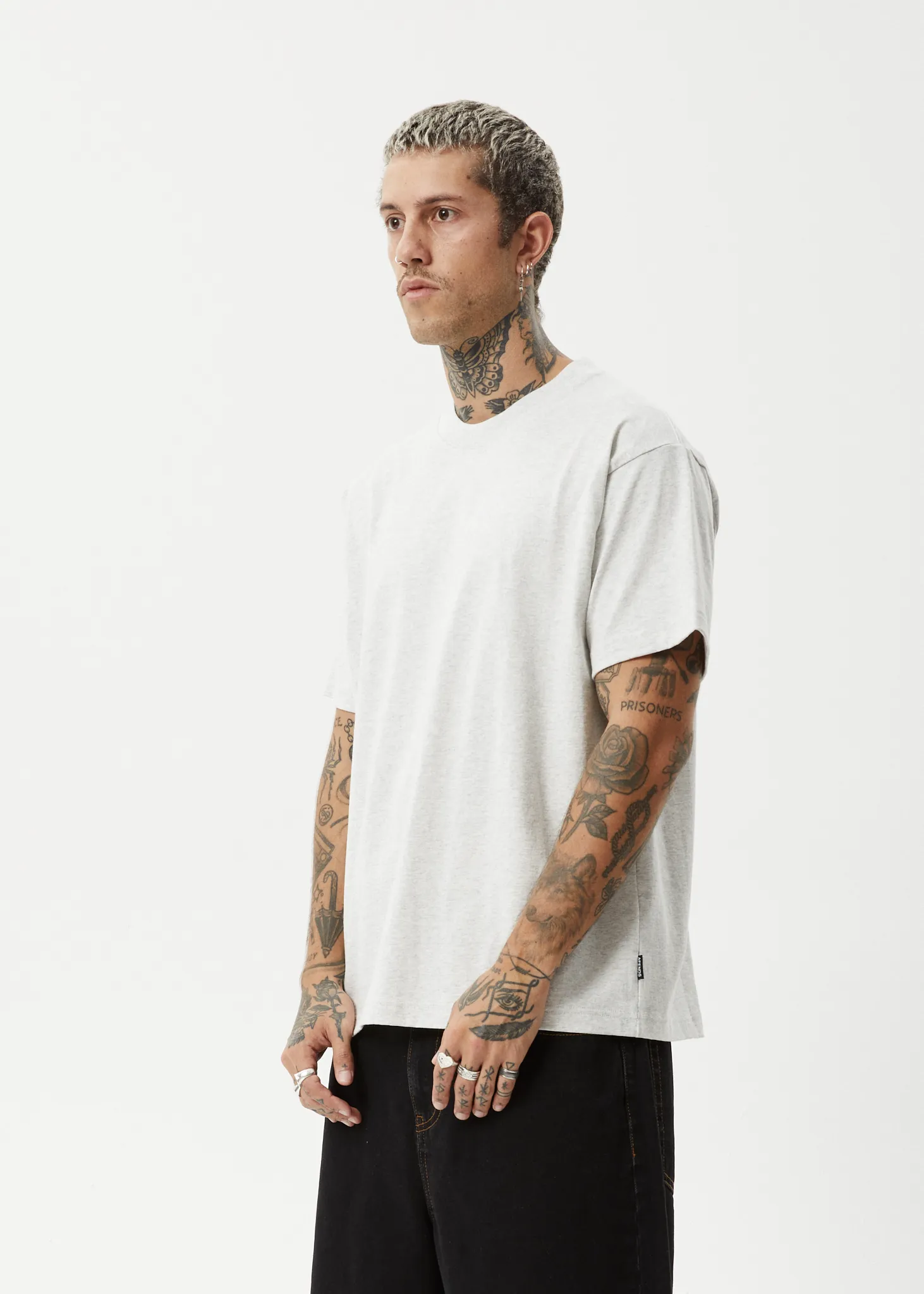 AFENDS Mens Genesis - Heavyweight Boxy Tee - Grey Marle sold by Afends product image thumbnail 5
