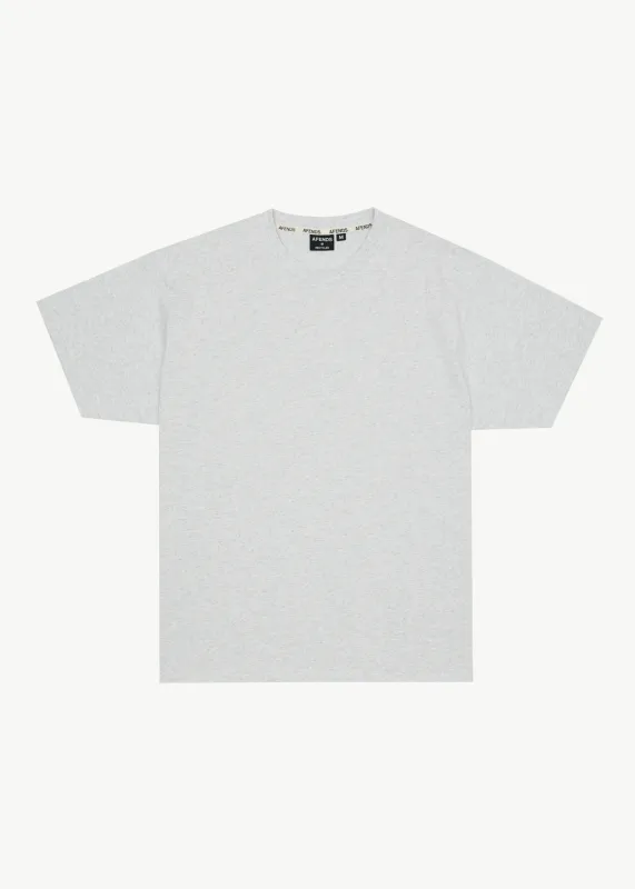 AFENDS Mens Genesis - Heavyweight Boxy Tee - Grey Marle made by Afends