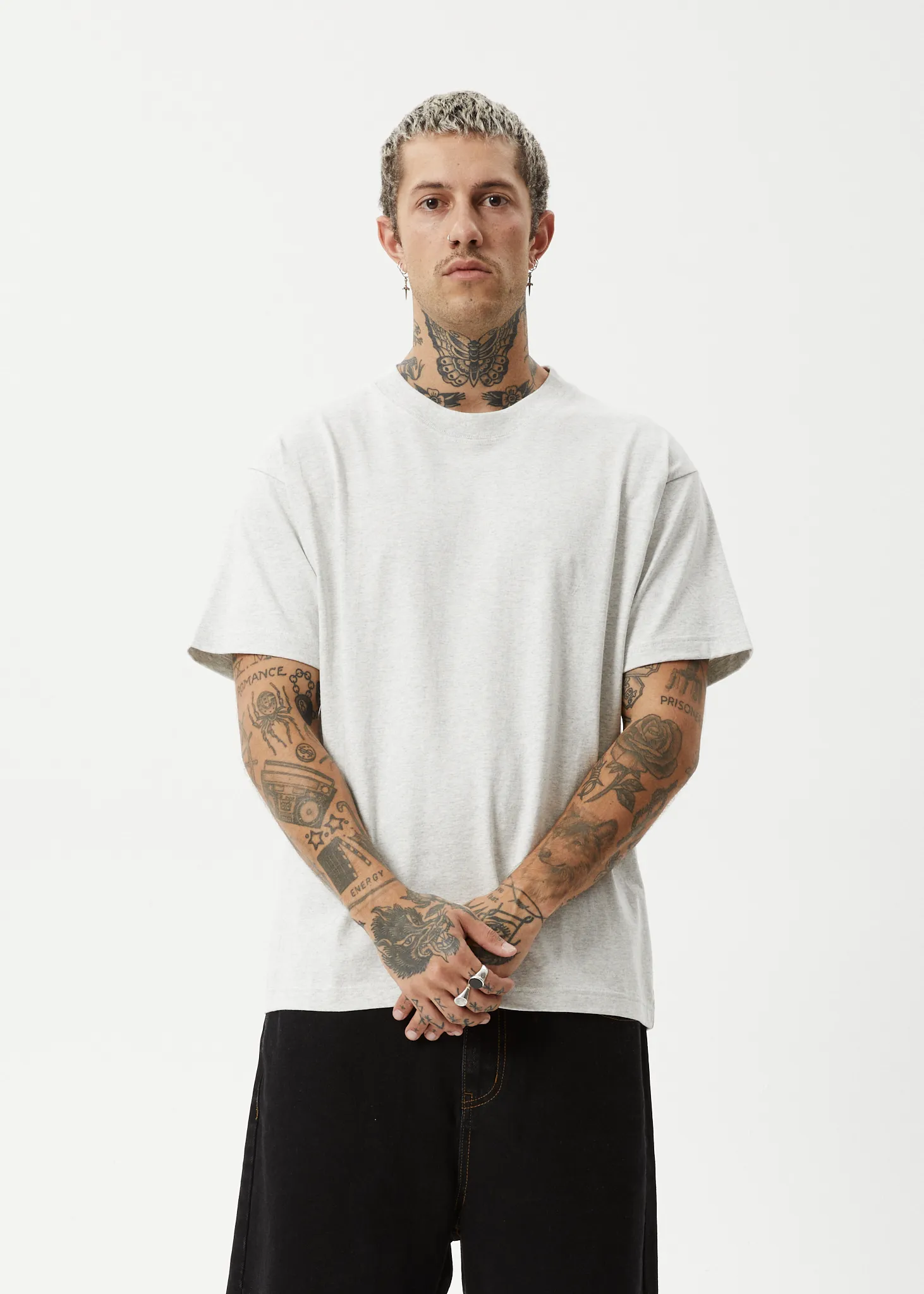 AFENDS Mens Genesis - Heavyweight Boxy Tee - Grey Marle sold by Afends product image thumbnail 3