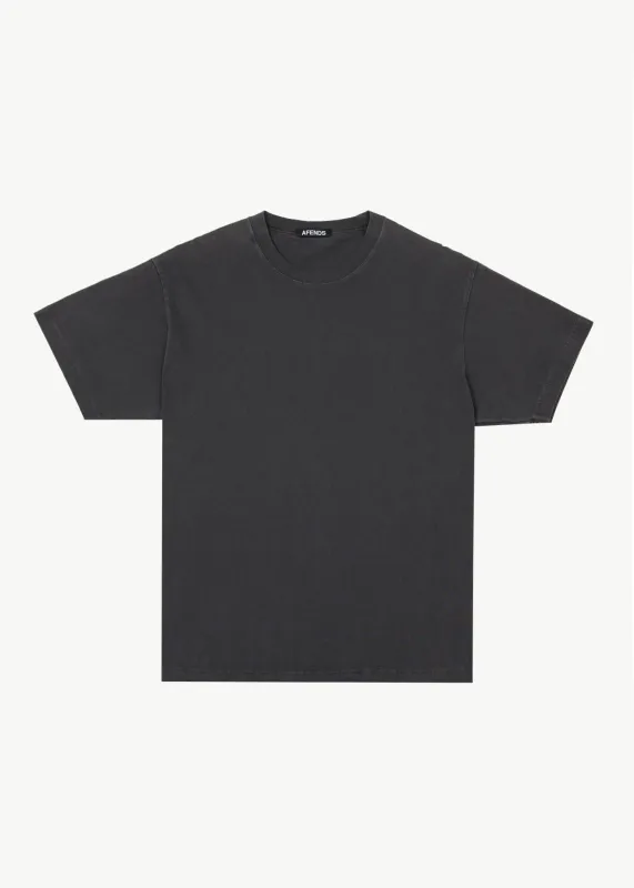 AFENDS Mens Genesis - Heavyweight Boxy Tee - Stone Black made by Afends
