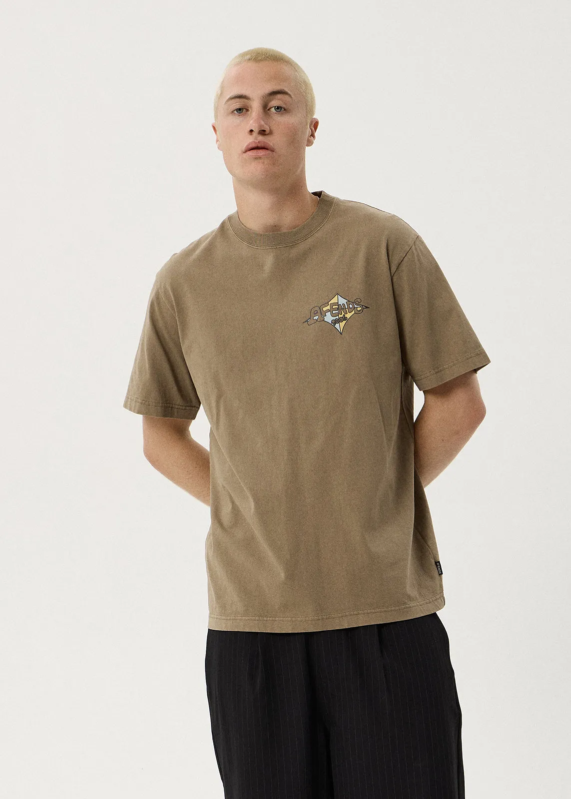 AFENDS Mens Session - Retro Tee - Vintage Fossil sold by Afends product image thumbnail 3