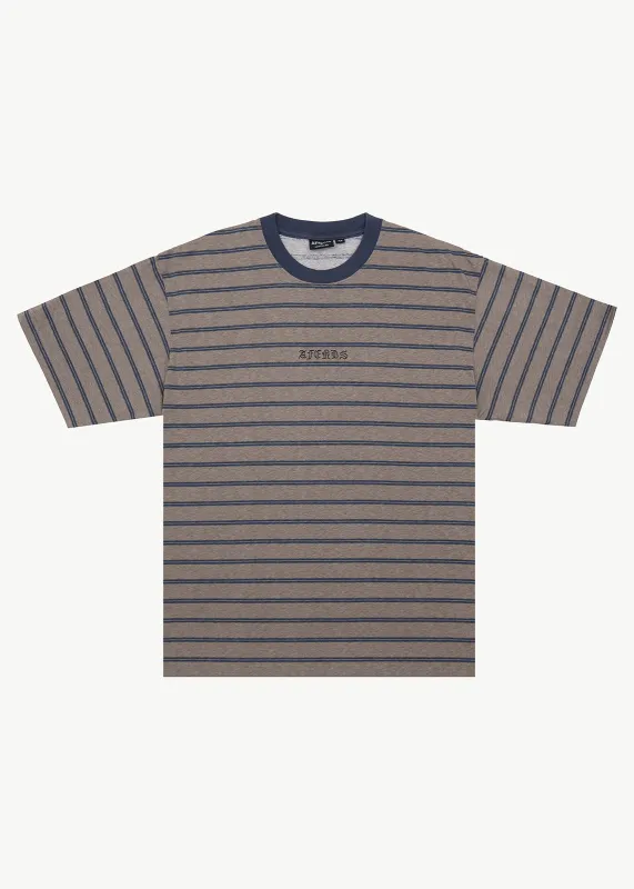 AFENDS Eureka - Boxy Tee - Olive Stripe made by Afends