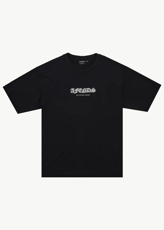 AFENDS Script - Boxy Tee - Black made by Afends