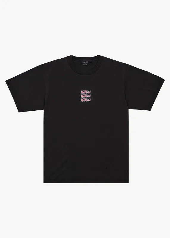 AFENDS Repetition - Boxy Tee - Stone Black made by Afends