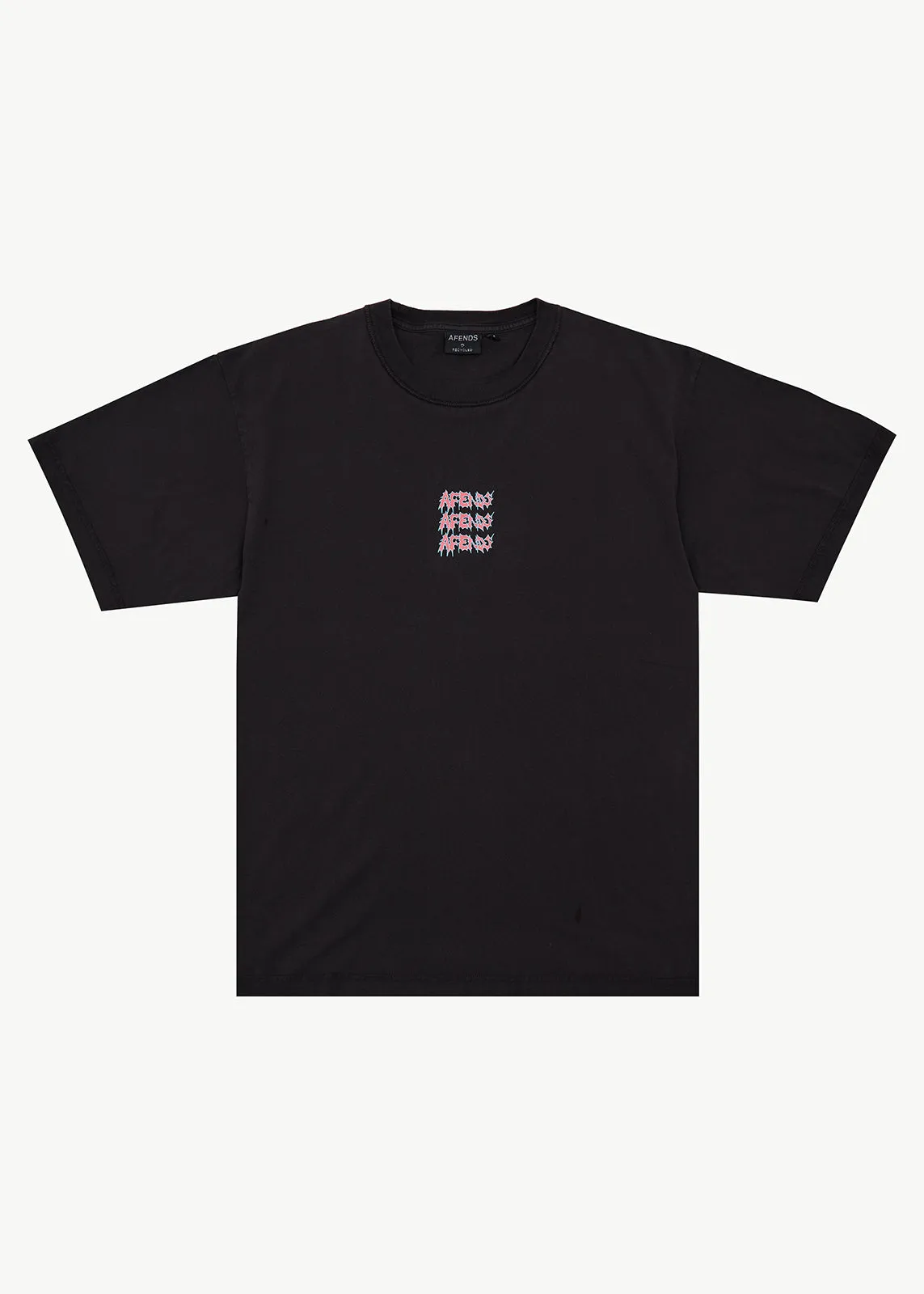 AFENDS Repetition - Boxy Tee - Stone Black sold by Afends