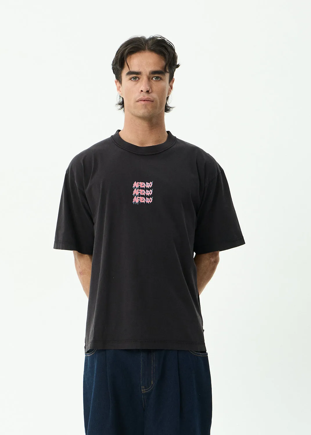 AFENDS Repetition - Boxy Tee - Stone Black sold by Afends product image thumbnail 3