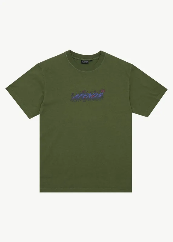 AFENDS Meadow - Retro Tee - Washed Cypress made by Afends