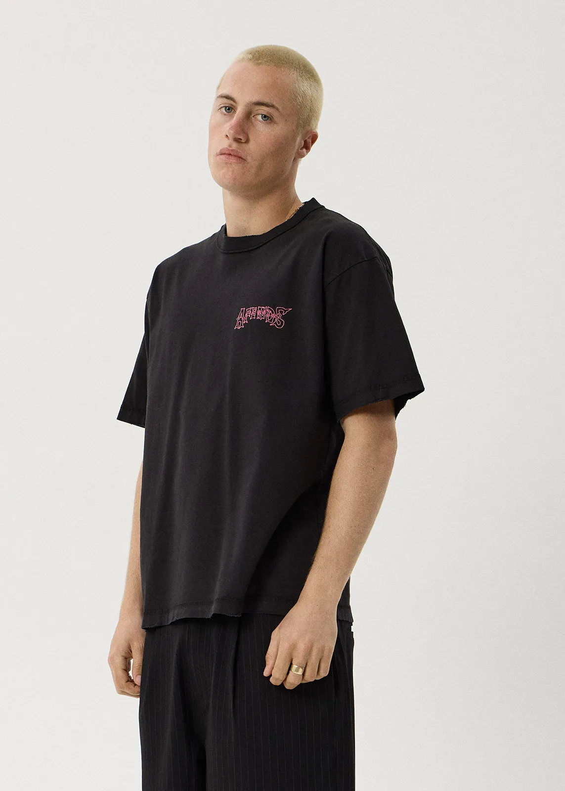 AFENDS Goddess - Heavyweight Boxy Tee - Stone Black sold by Afends product image thumbnail 4