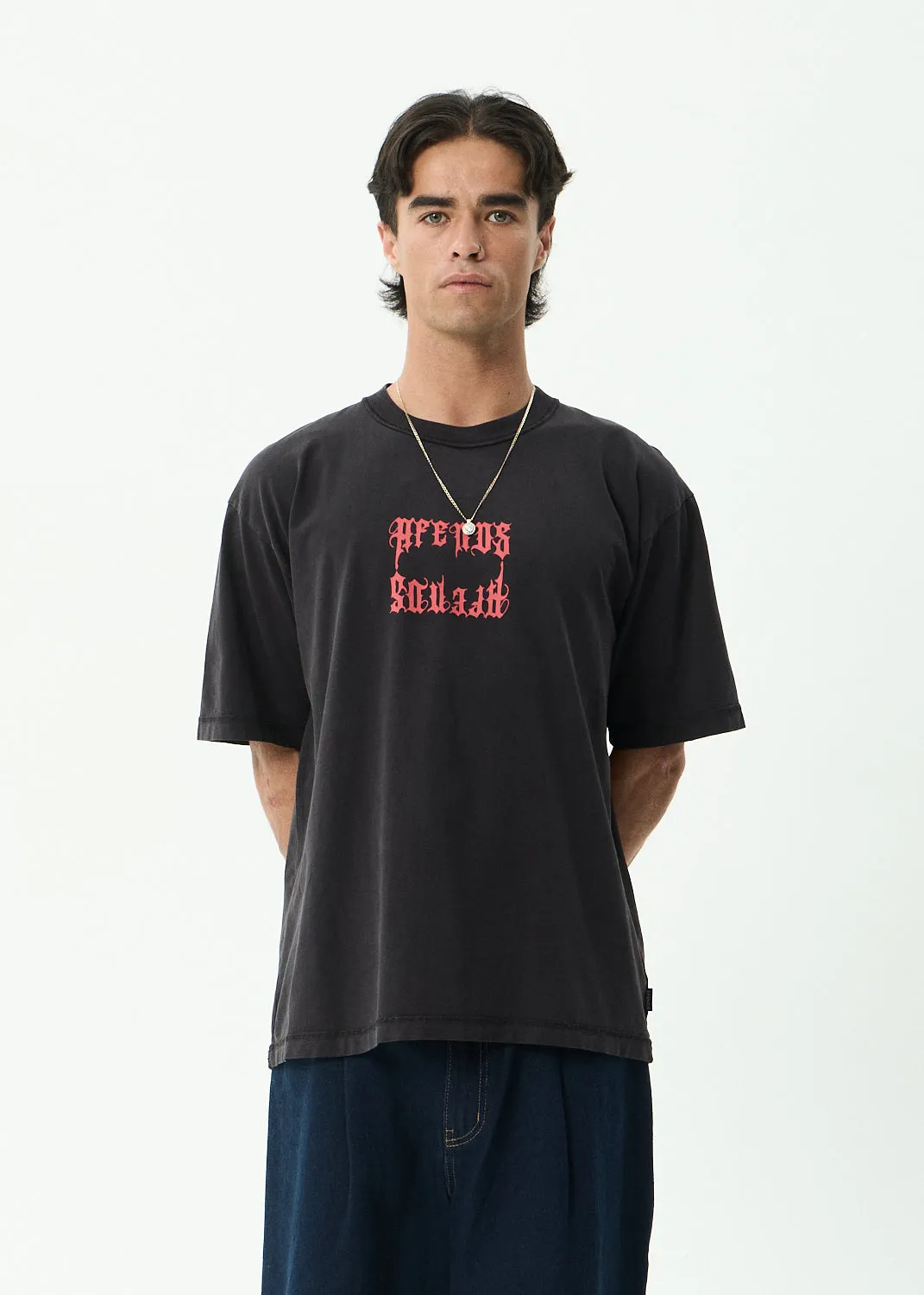 AFENDS Mirror - Heavyweight Boxy Tee - Stone Black sold by Afends product image thumbnail 2