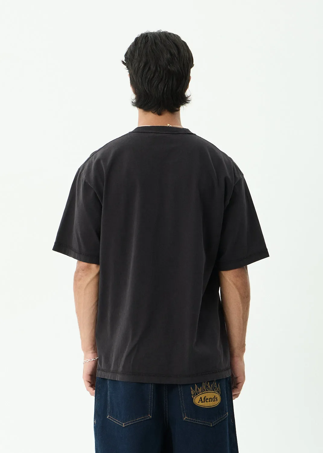AFENDS Mirror - Heavyweight Boxy Tee - Stone Black sold by Afends product image thumbnail 5