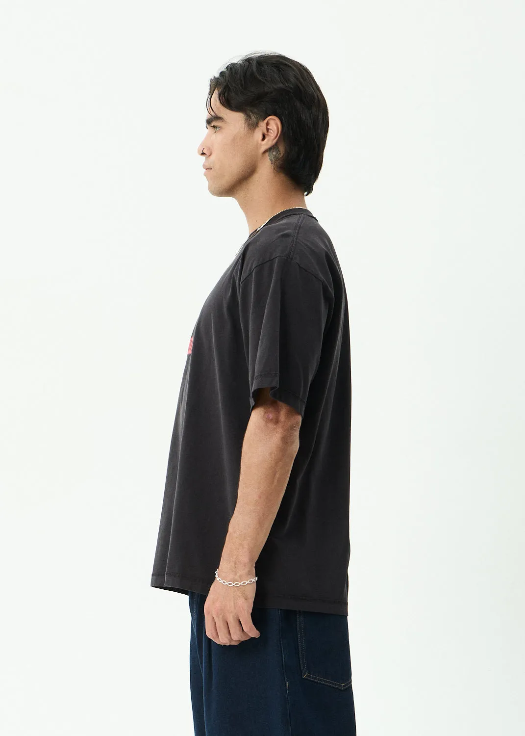 AFENDS Mirror - Heavyweight Boxy Tee - Stone Black sold by Afends product image thumbnail 4