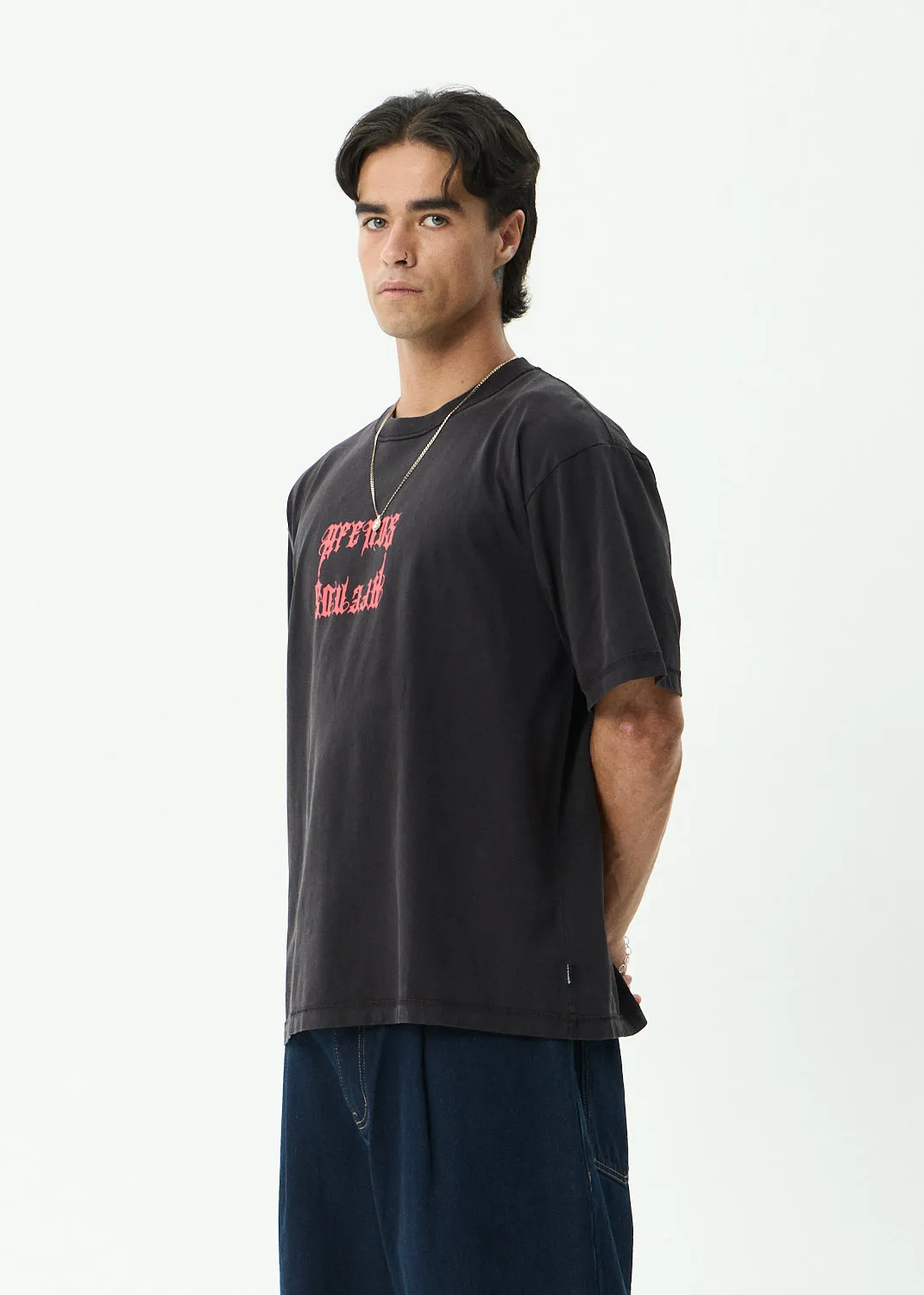 AFENDS Mirror - Heavyweight Boxy Tee - Stone Black sold by Afends product image thumbnail 3