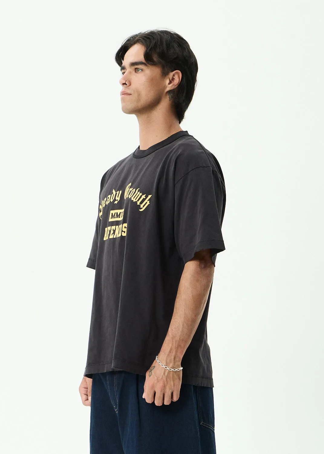 AFENDS Growth - Heavyweight Boxy Tee - Stone Black sold by Afends product image thumbnail 3