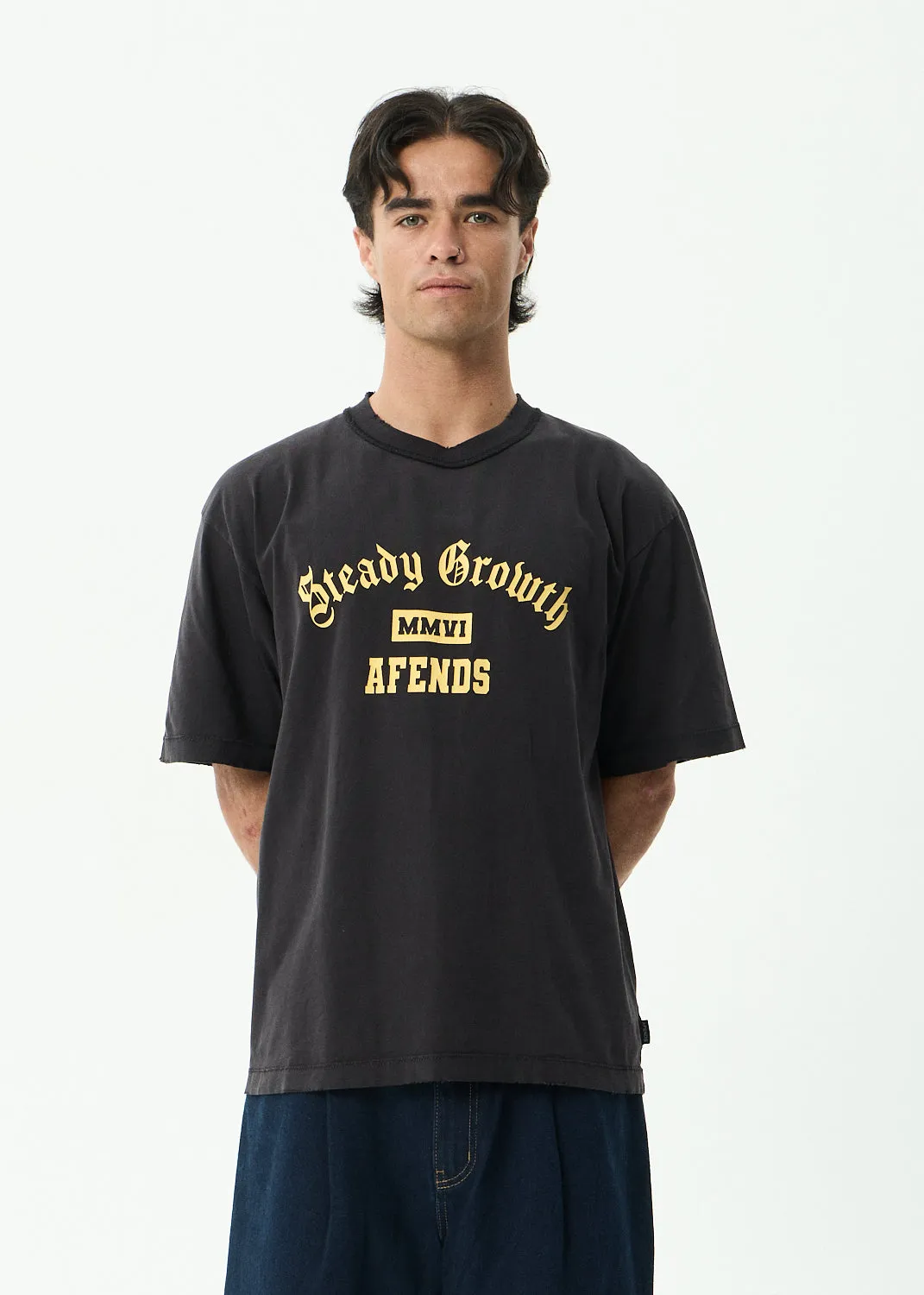 AFENDS Growth - Heavyweight Boxy Tee - Stone Black sold by Afends product image thumbnail 2