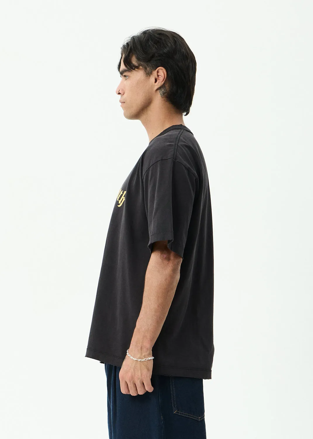 AFENDS Growth - Heavyweight Boxy Tee - Stone Black sold by Afends product image thumbnail 4