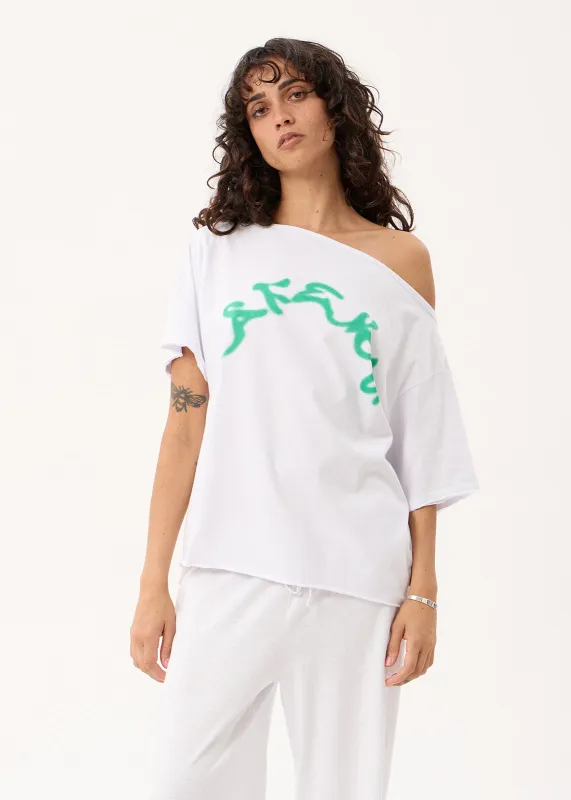 AFENDS Considered - Off Shoulder Tee - White made by Afends