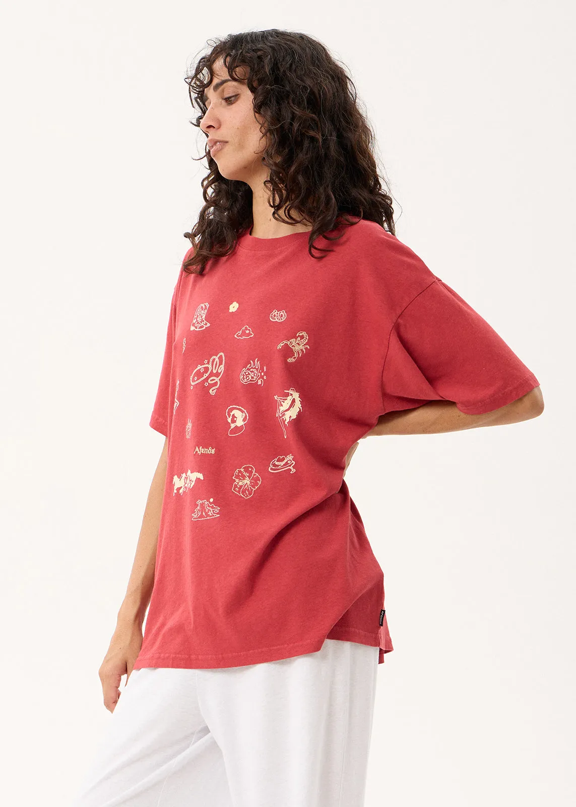 AFENDS Easty Flash - Oversized Tee - Vintage Cherry sold by Afends product image thumbnail 3