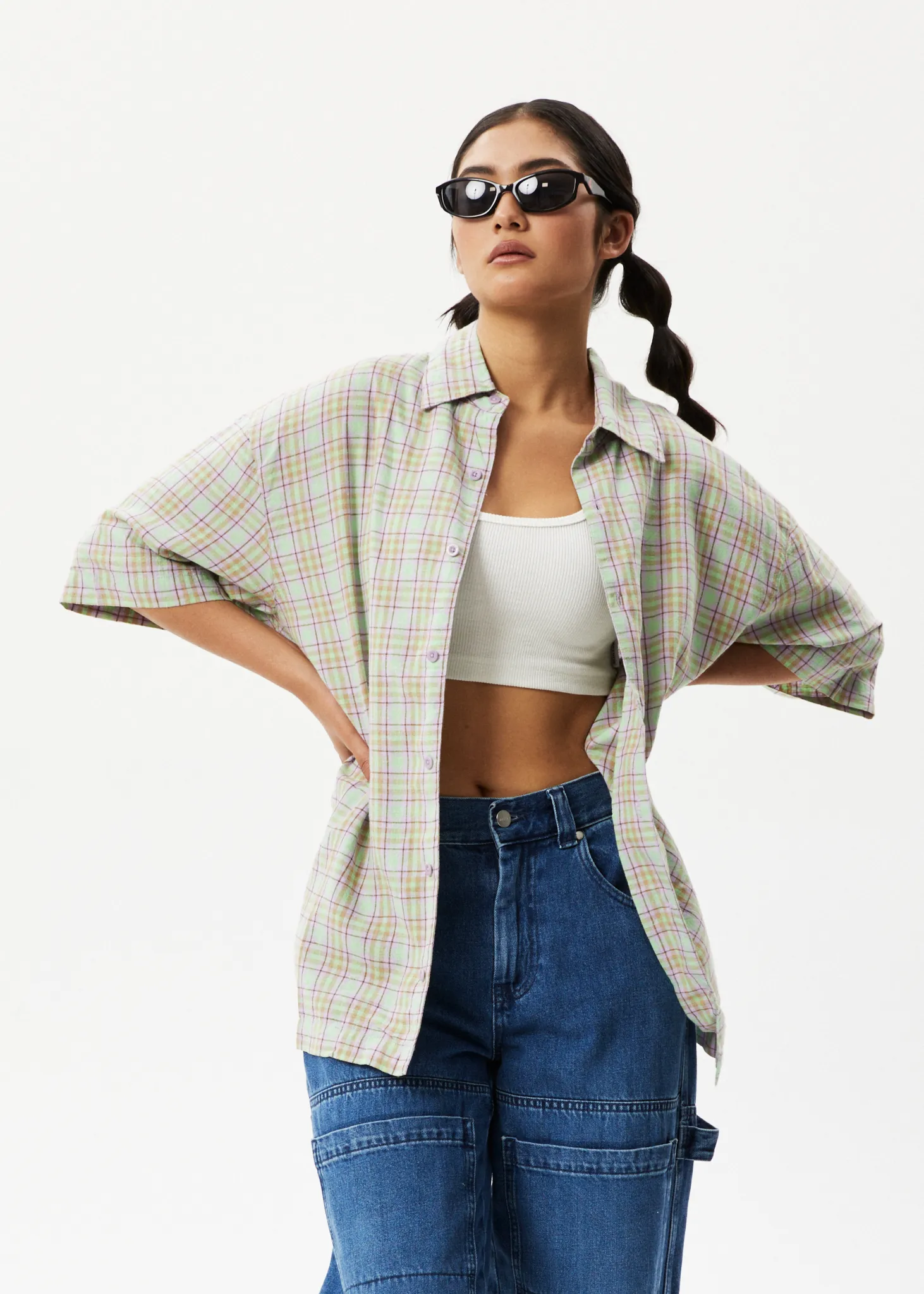 AFENDS Mens Kali - Short Sleeve Shirt - Pistachio Check sold by Afends product image thumbnail 4