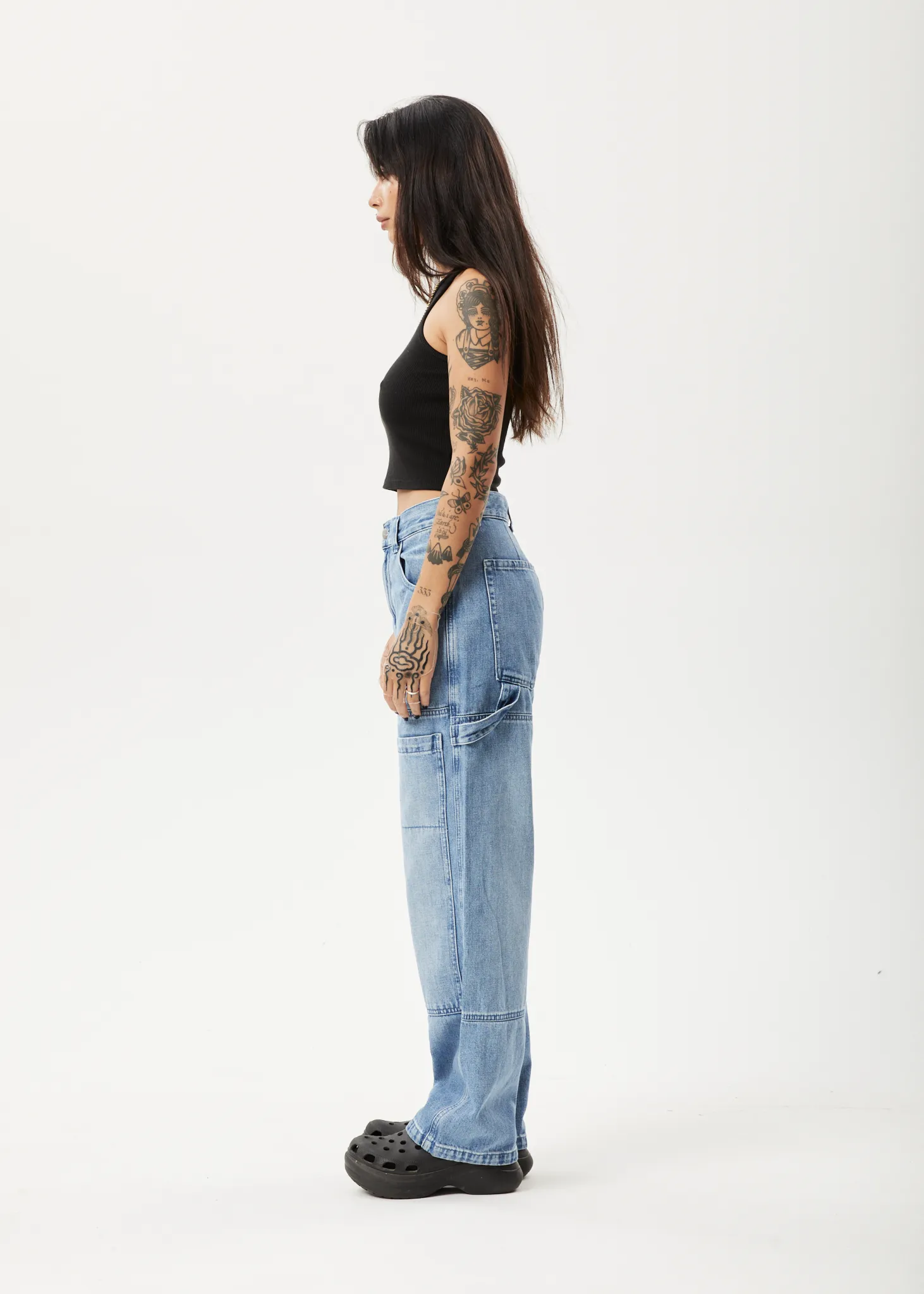 AFENDS Womens Moss - Hemp Denim Carpenter Jeans - Worn Blue sold by Afends product image thumbnail 4