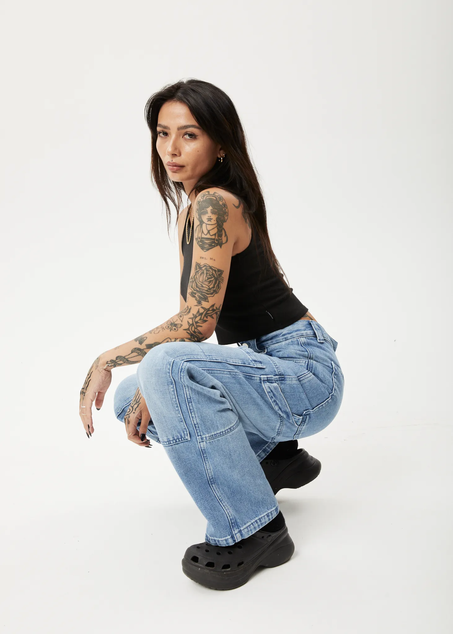 AFENDS Womens Moss - Hemp Denim Carpenter Jeans - Worn Blue sold by Afends product image thumbnail 2