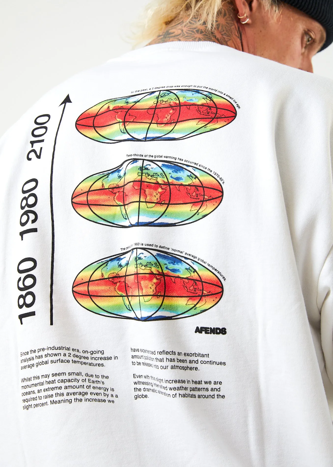 AFENDS Mens Information - Crew Neck Jumper - White sold by Afends product image thumbnail 5
