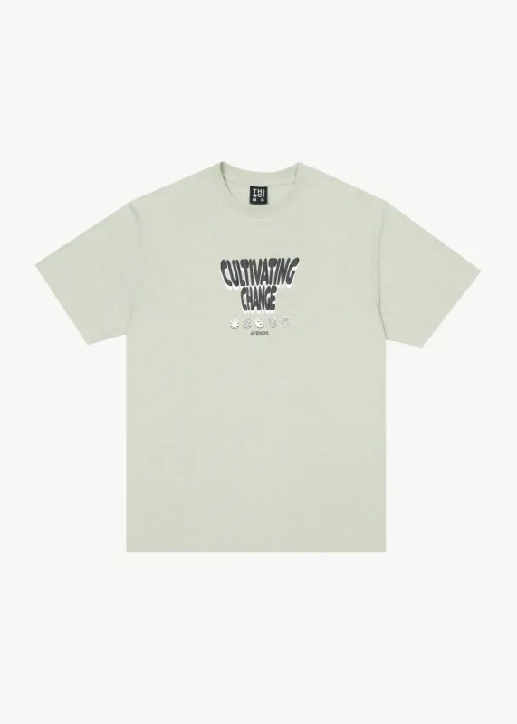 AFENDS Mens Proclaim - Graphic Retro T-Shirt - Eucalyptus sold by Afends