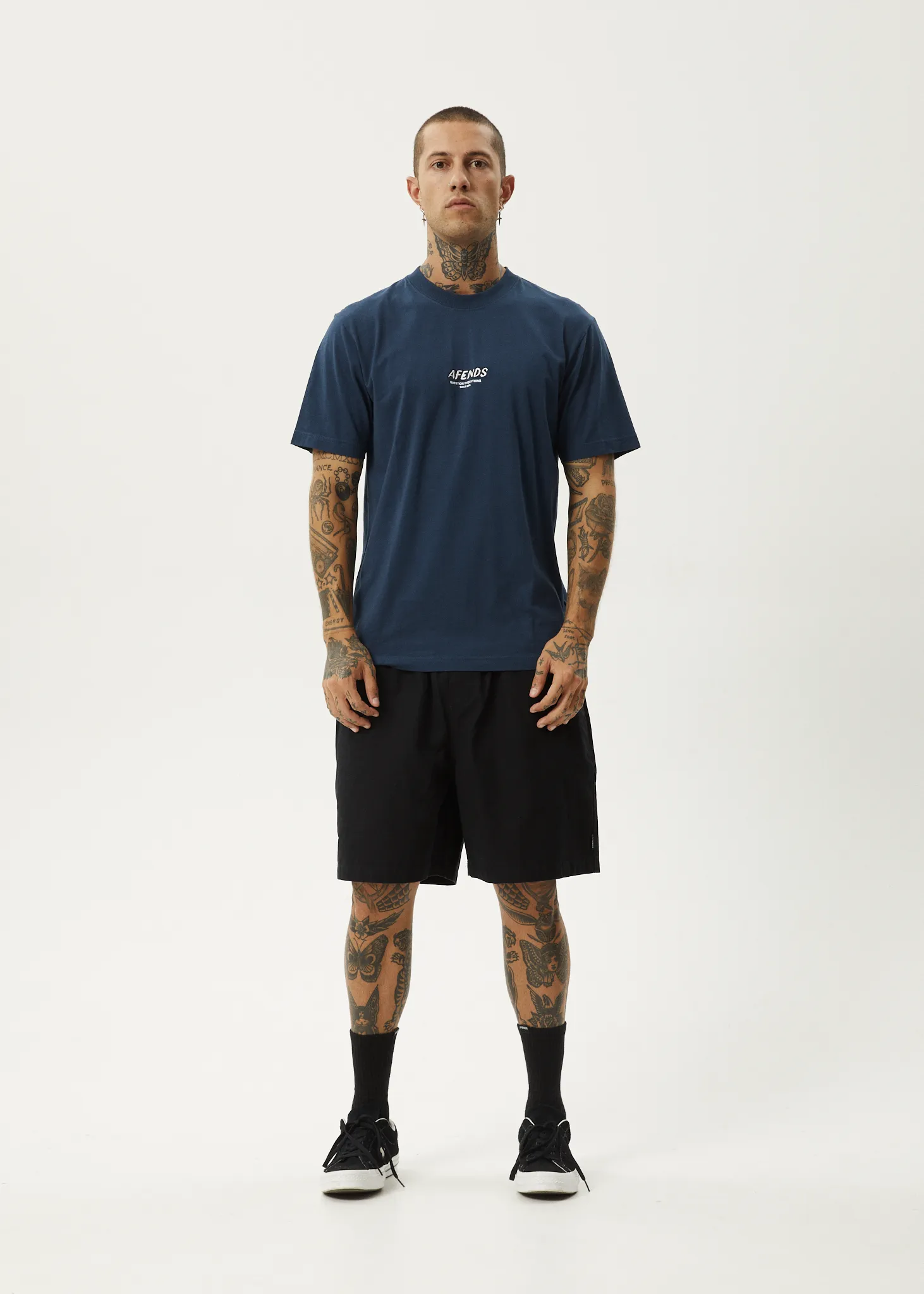 AFENDS Mens Message - Retro Fit Tee - Navy sold by Afends product image thumbnail 5