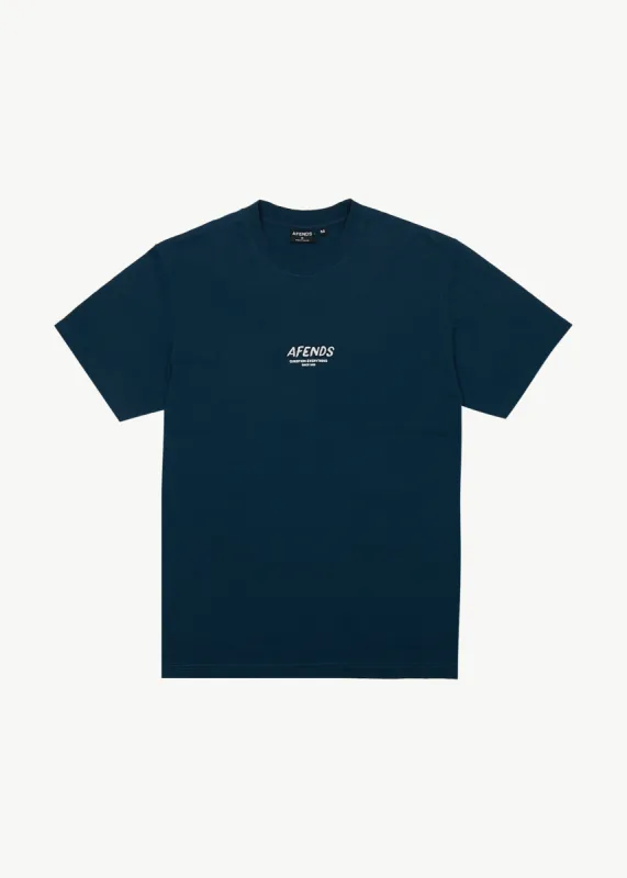 AFENDS Mens Message - Retro Fit Tee - Navy sold by Afends