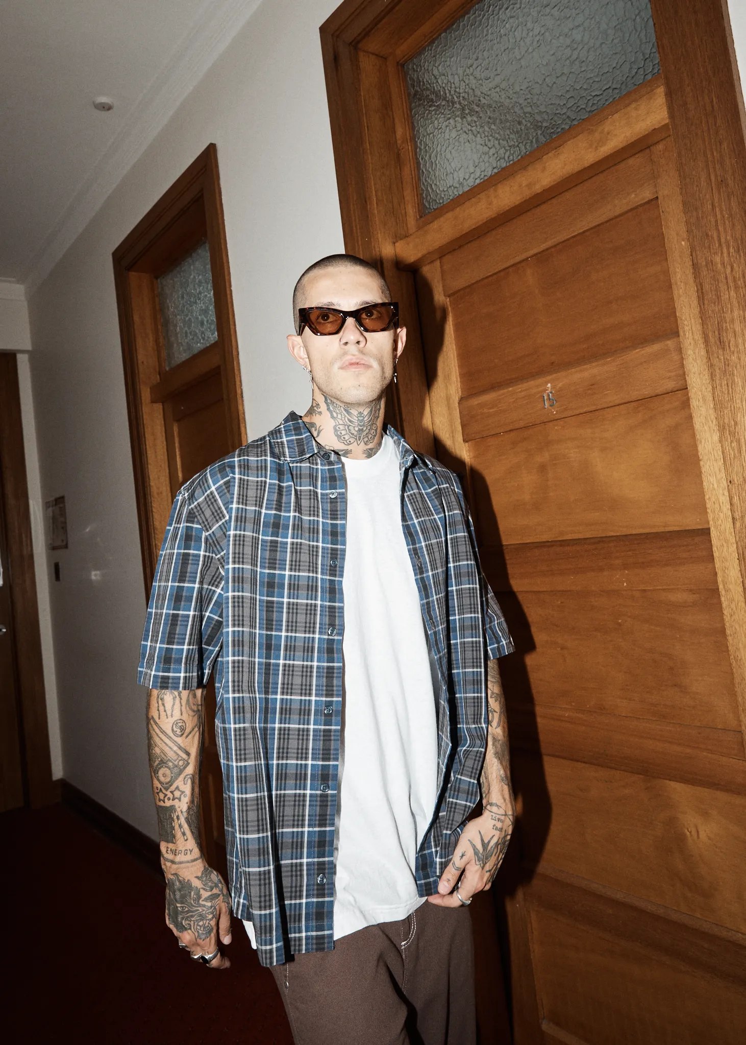 AFENDS Mens Check Out - Short Sleeve Shirt - Navy Check sold by Afends product image thumbnail 2