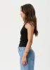 AFENDS Womens Pearly - Ribbed Singlet - Black sold by Afends