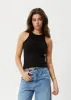 AFENDS Womens Pearly - Ribbed Singlet - Black sold by Afends