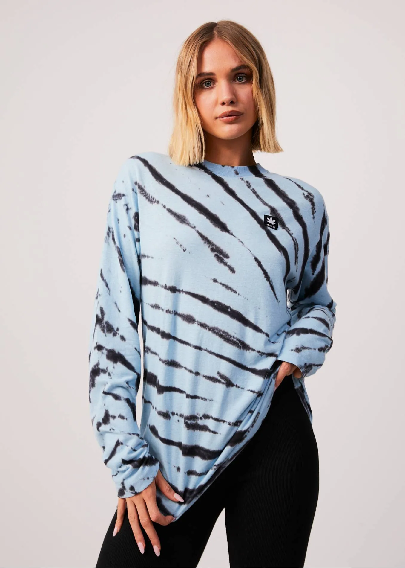 AFENDS Unisex Controlla - Unisex Tie-Dye Long Sleeve T-Shirt - Sky Blue sold by Afends product image thumbnail 2
