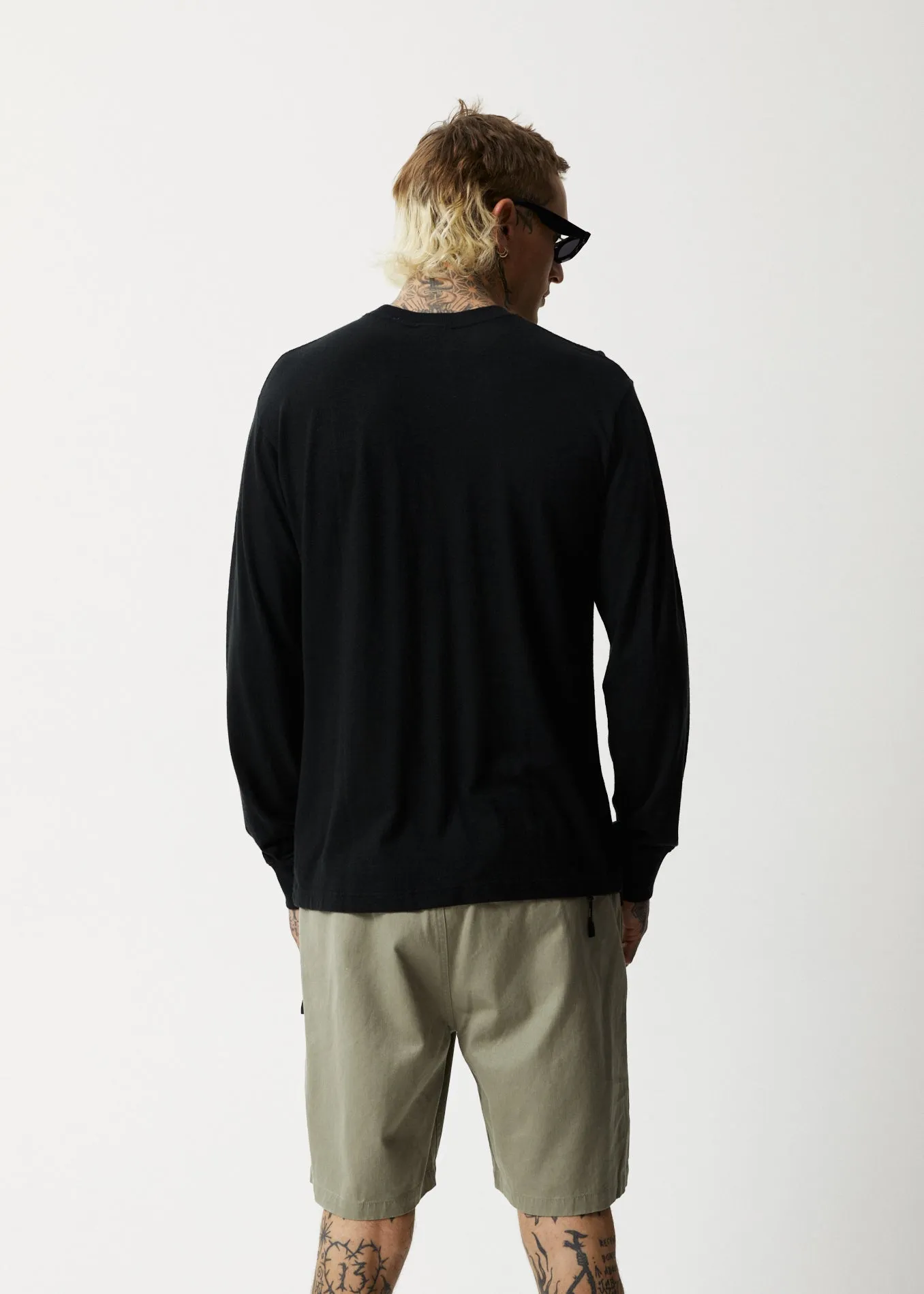 AFENDS Mens Essential - Retro Long Sleeve Tee - Black sold by Afends product image thumbnail 2