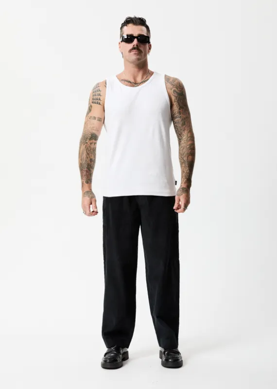AFENDS Mens Asta - Corduroy Relaxed Pants - Black sold by Afends