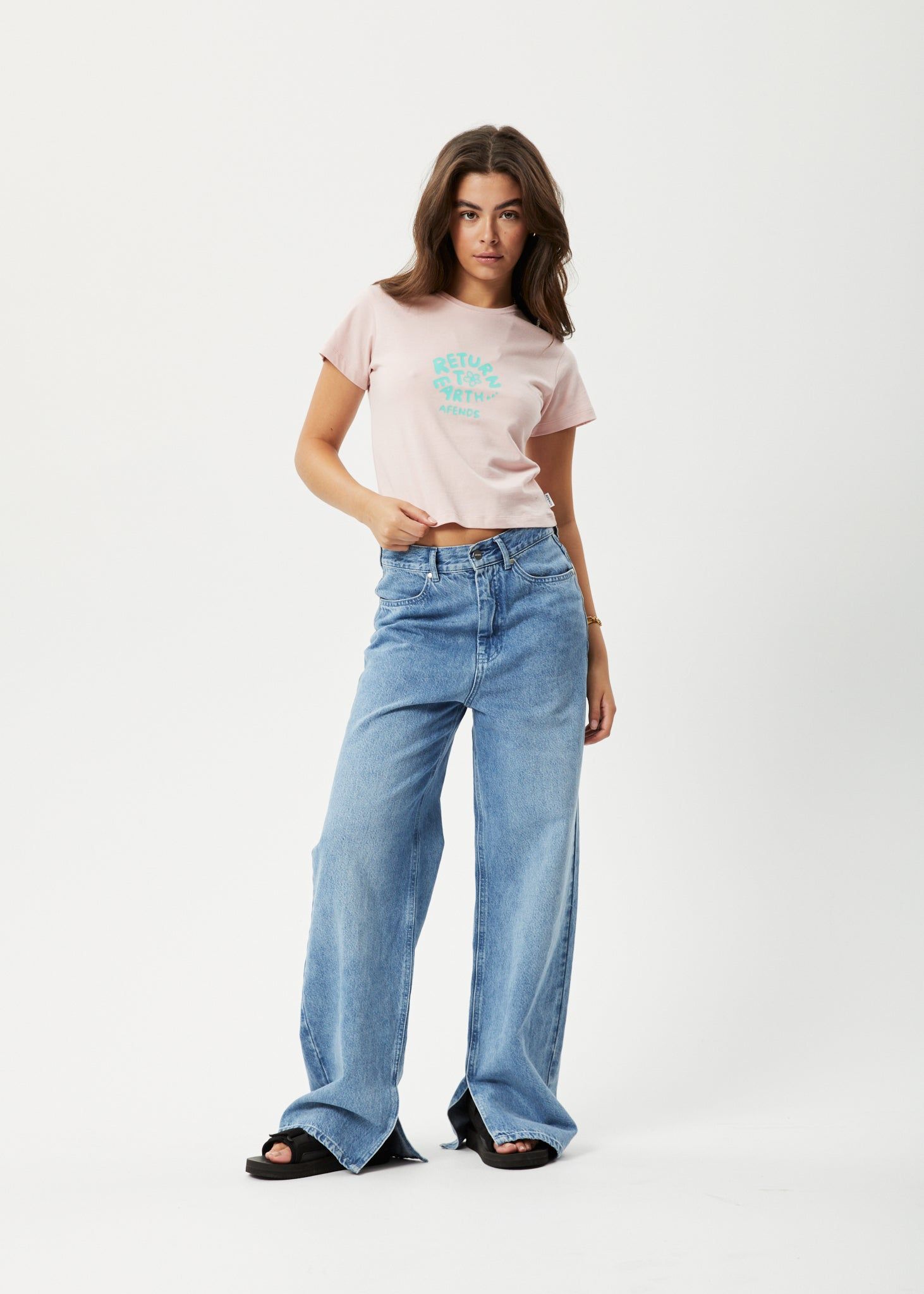 Afends Womens Taylor - Recycled Baby T-Shirt - Lotus sold by Afends product image thumbnail 3