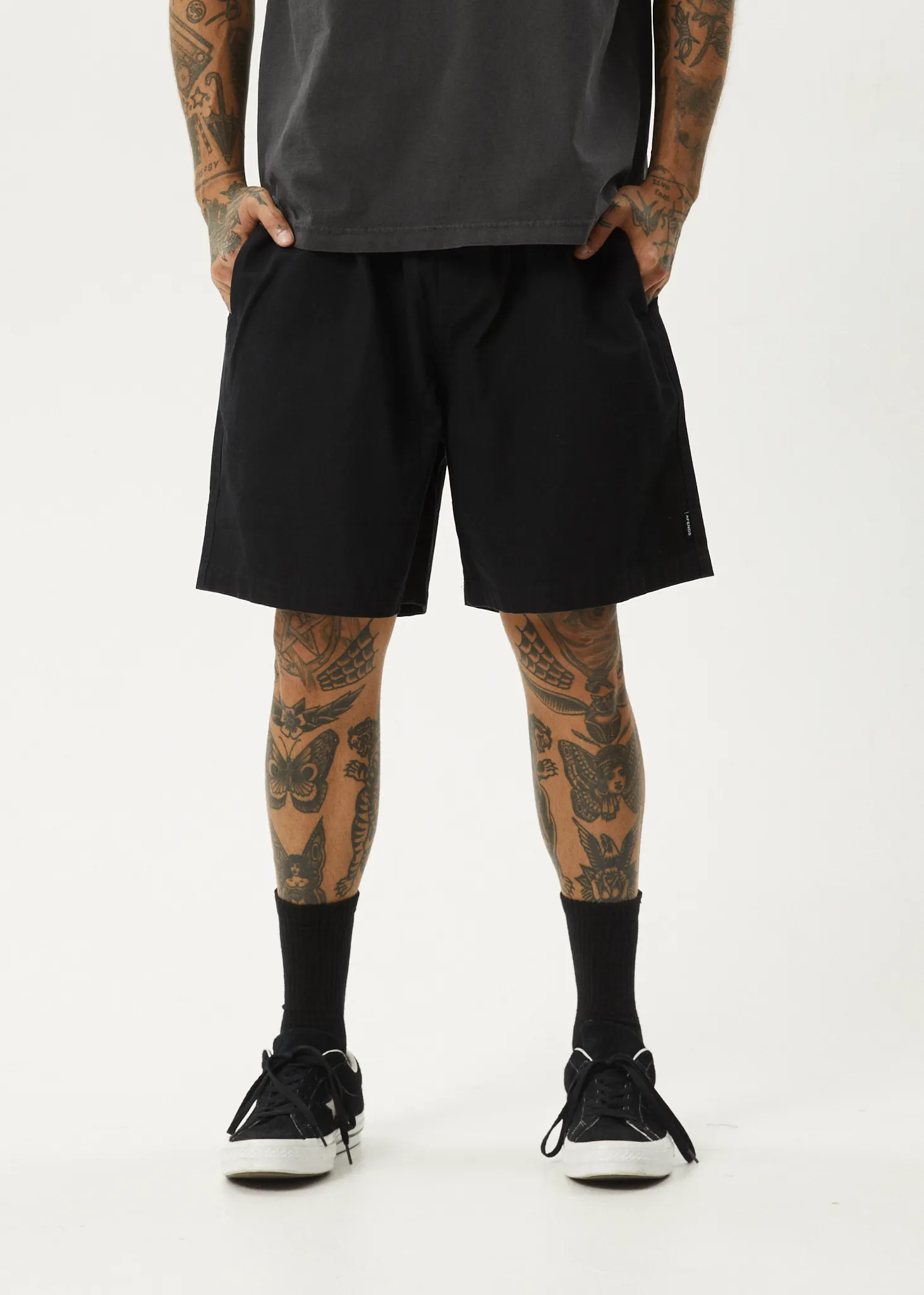 AFENDS Mens Ninety Eights - Oversized Short 20" - Black sold by Afends product image thumbnail 2