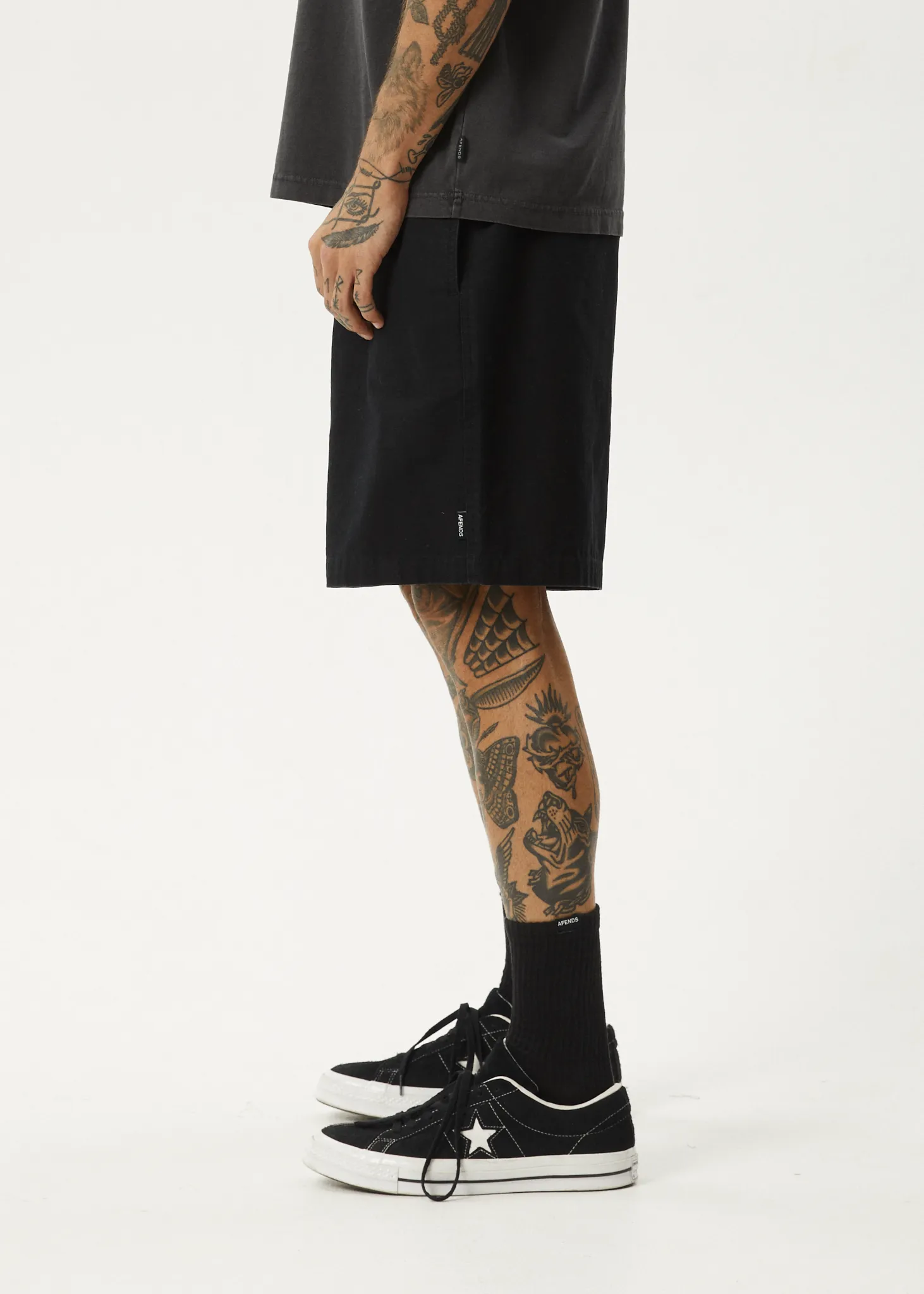 AFENDS Mens Ninety Eights - Oversized Short 20" - Black sold by Afends product image thumbnail 4