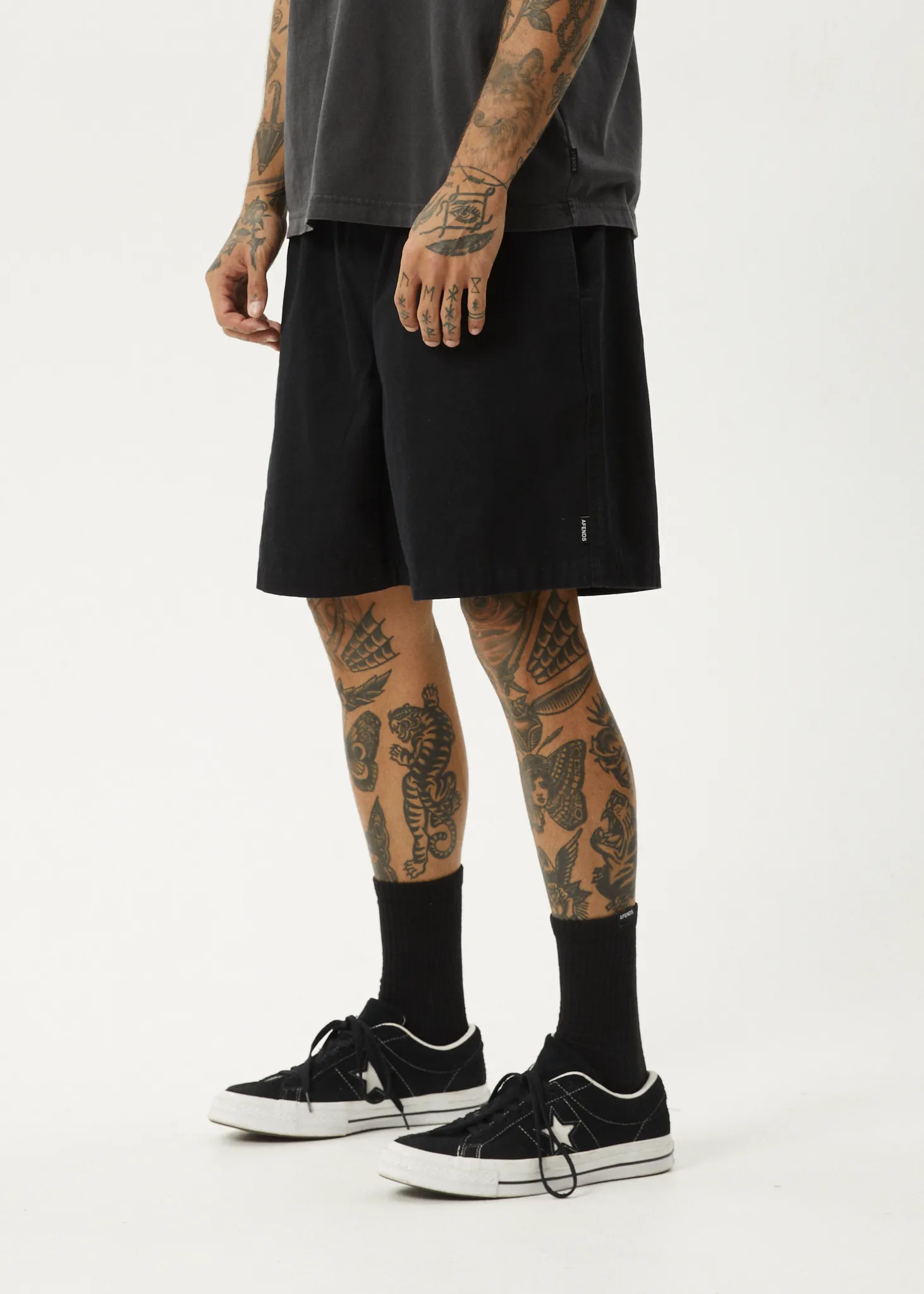 AFENDS Mens Ninety Eights - Oversized Short 20" - Black sold by Afends product image thumbnail 3