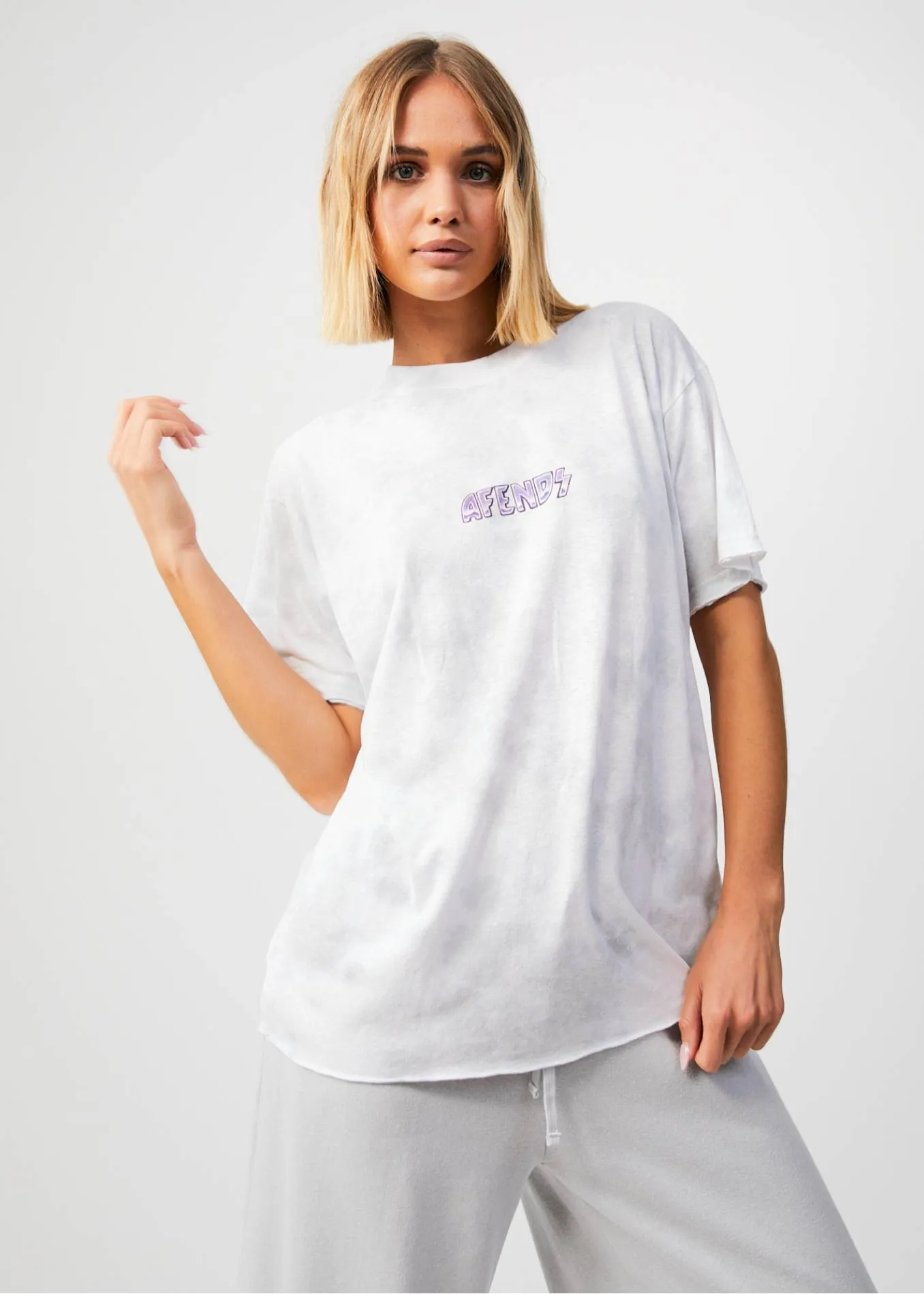 AFENDS Womens Pearla - Oversized T-Shirt - Smoke Wash sold by Afends product image thumbnail 2