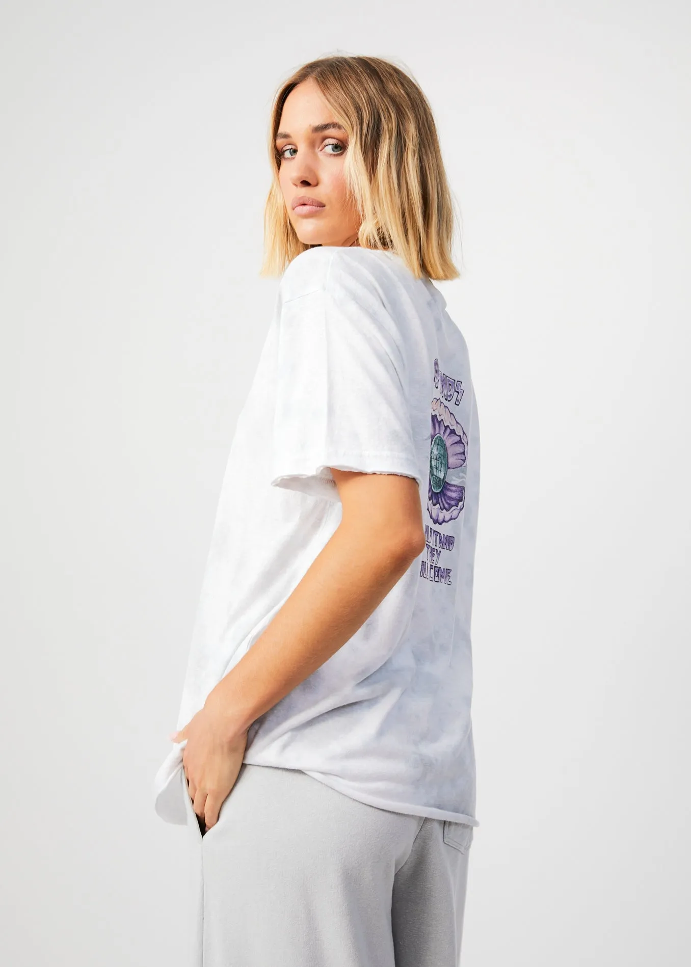 AFENDS Womens Pearla - Oversized T-Shirt - Smoke Wash sold by Afends product image thumbnail 5