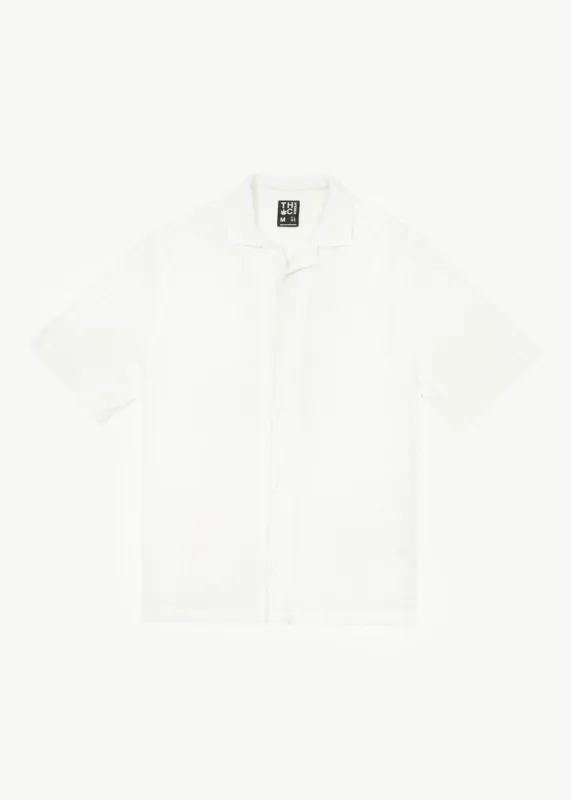 AFENDS Mens Calm - Cuban Short Sleeve Shirt - White made by Afends