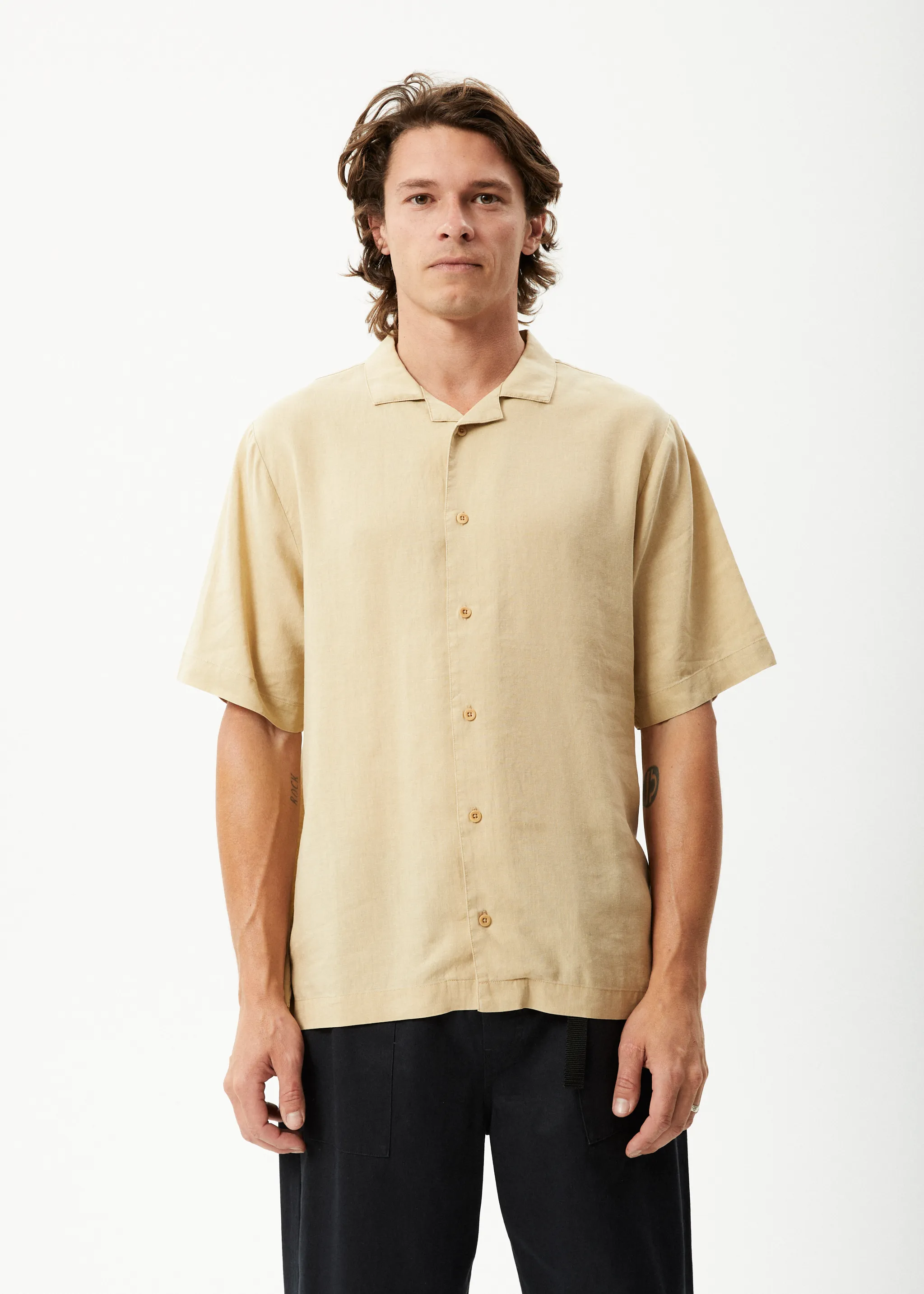AFENDS Mens Daily - Cuban Shorts Sleeve Shirt - Camel sold by Afends product image thumbnail 2