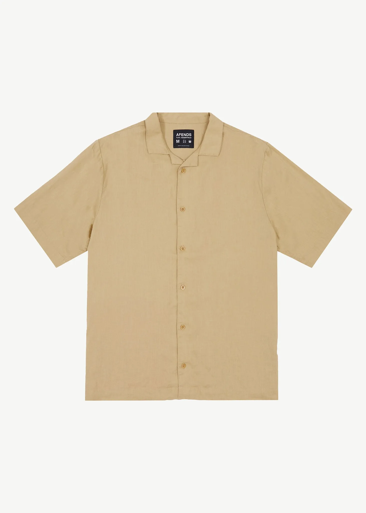 AFENDS Mens Daily - Cuban Shorts Sleeve Shirt - Camel sold by Afends