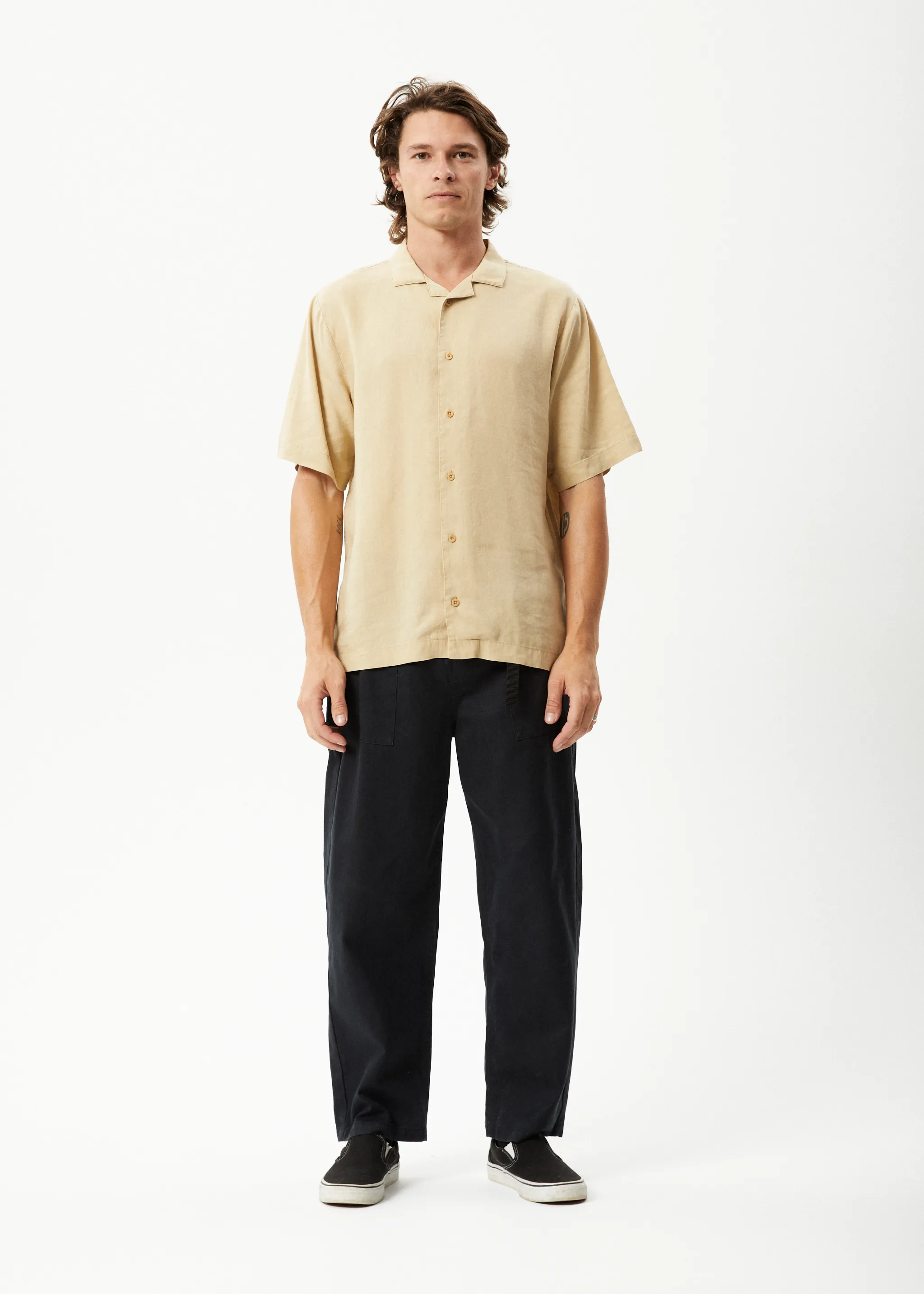 AFENDS Mens Daily - Cuban Shorts Sleeve Shirt - Camel sold by Afends product image thumbnail 5