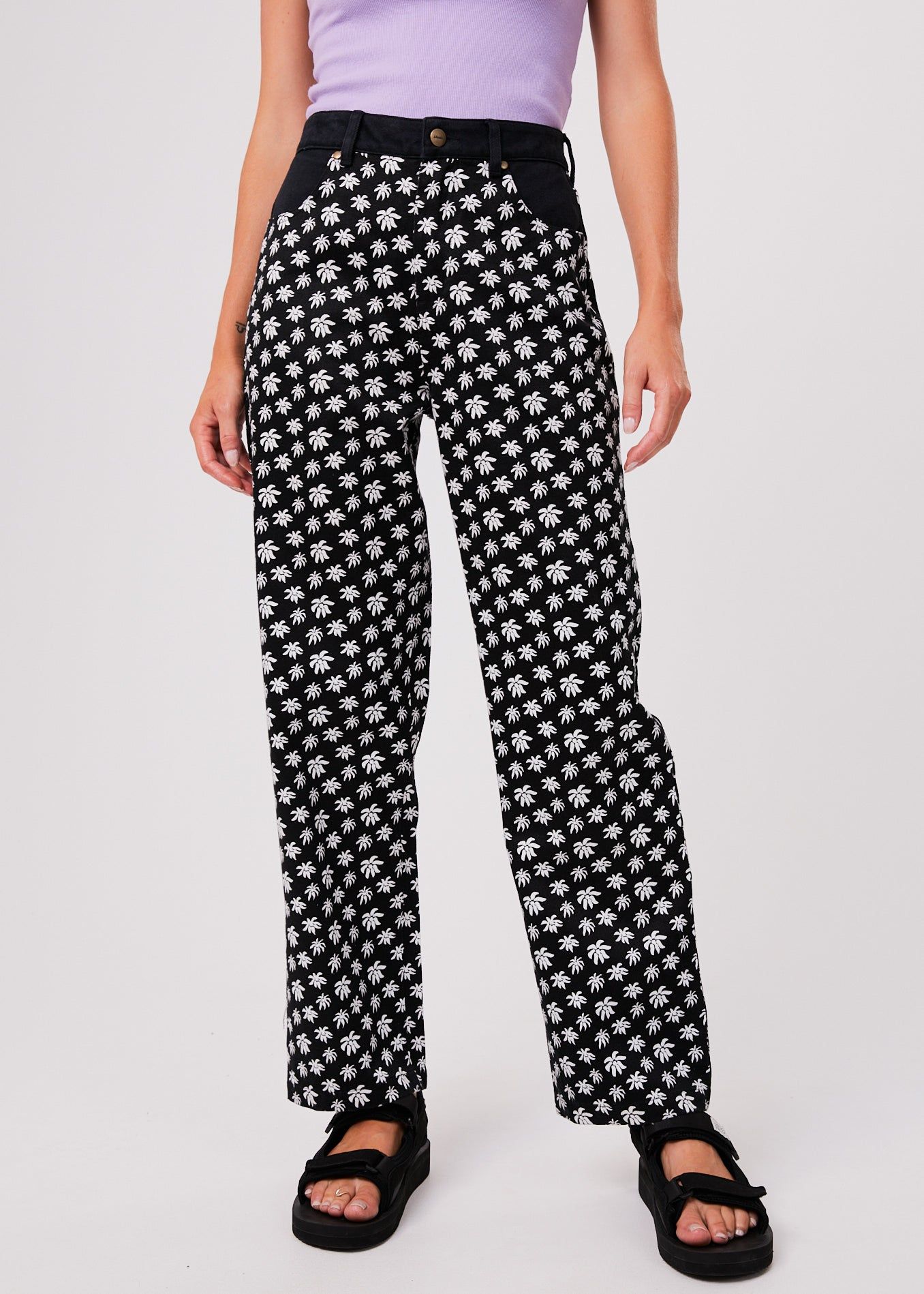 Afends Womens Pascale Shelby Long - Hemp Wide Leg Pants - Black sold by Afends product image thumbnail 2