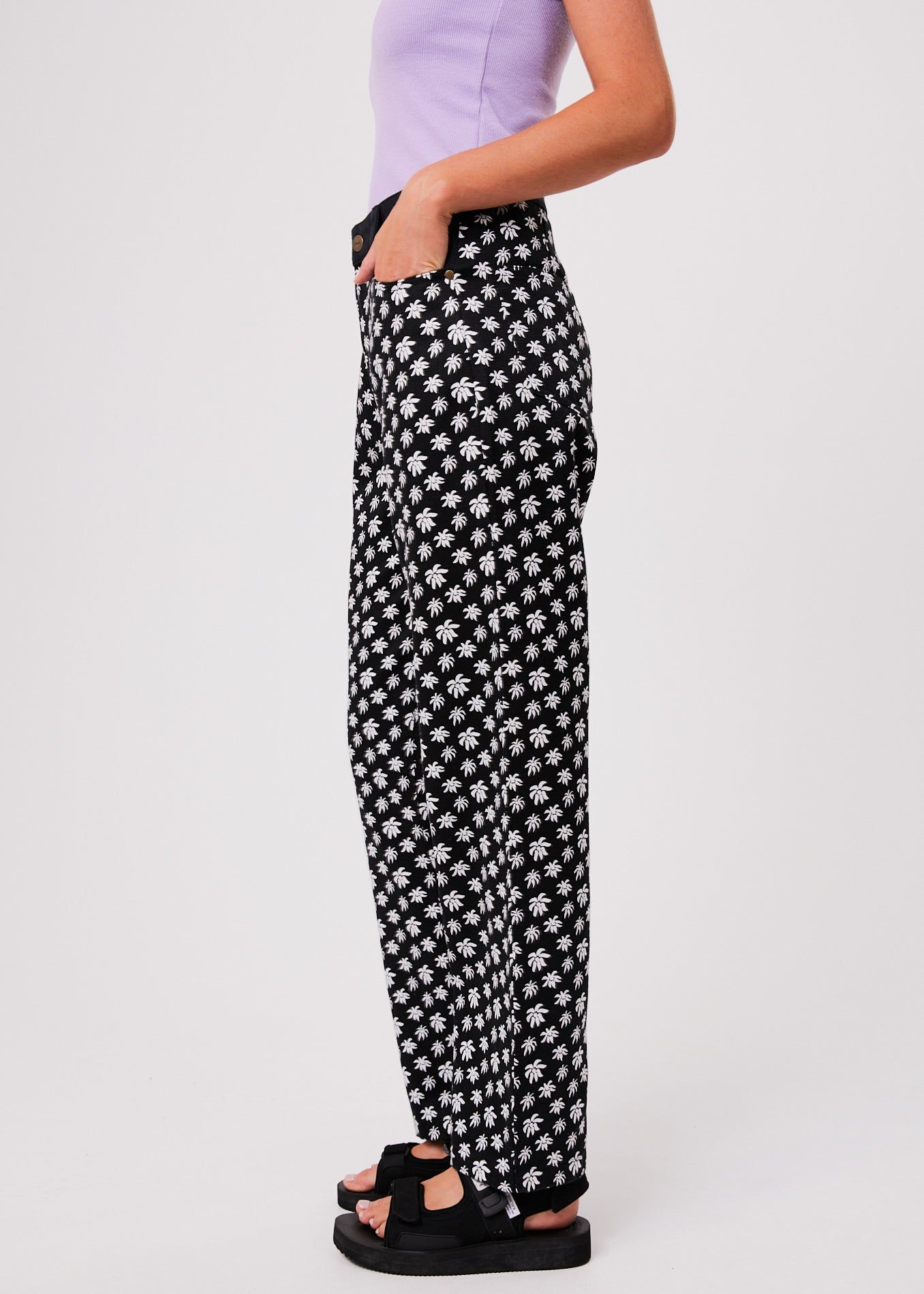 Afends Womens Pascale Shelby Long - Hemp Wide Leg Pants - Black sold by Afends product image thumbnail 3